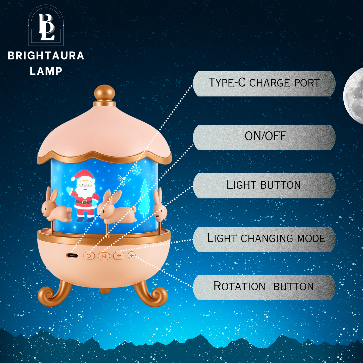 CUTE LED NIGHT LIGHT PROJECTOR | LAMP 360° ROTATABLE LED NIGHT LAMP